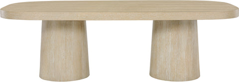 Yara 95.5" Natural Solid Wood And Oak Veneer Dining Table, 1 Piece
