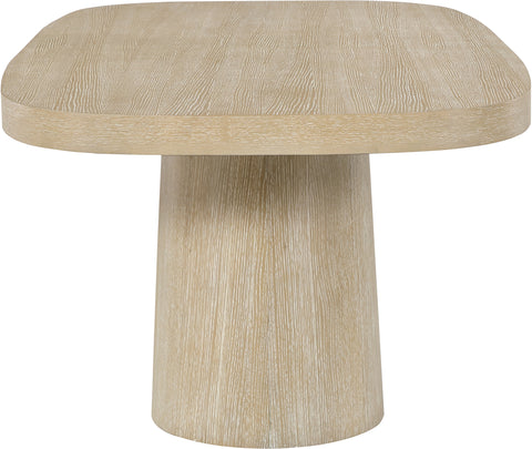 Yara 95.5" Natural Solid Wood And Oak Veneer Dining Table, 1 Piece