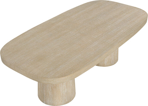 Yara 95.5" Natural Solid Wood And Oak Veneer Dining Table, 1 Piece