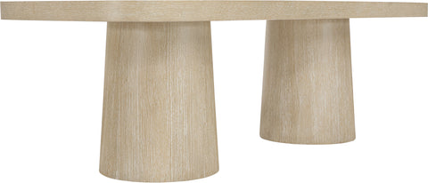 Yara 95.5" Natural Solid Wood And Oak Veneer Dining Table, 1 Piece