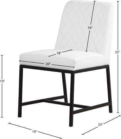 Naples White Faux Leather Dining Chair C