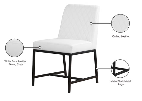 Naples White Faux Leather Dining Chair C