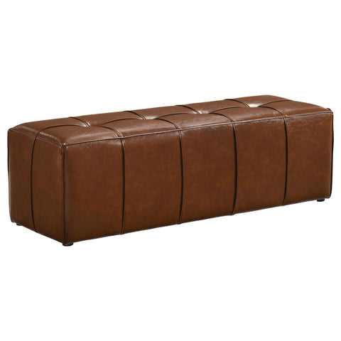 Booker Leatherette Upholstered Bench Brown