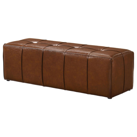 Booker Leatherette Upholstered Bench Brown