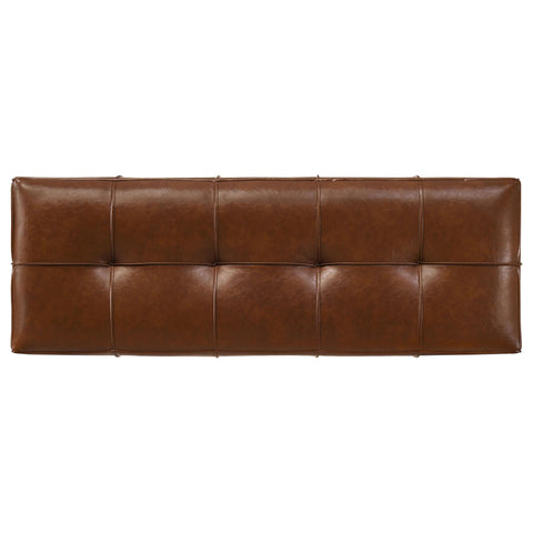Booker Leatherette Upholstered Bench Brown