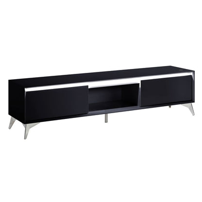 Katia TV Stand, Led, Black & Chrome Finish