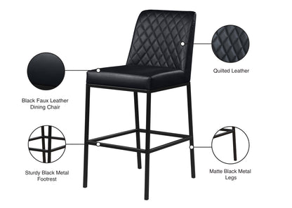 Naples Black Faux Leather Stool C