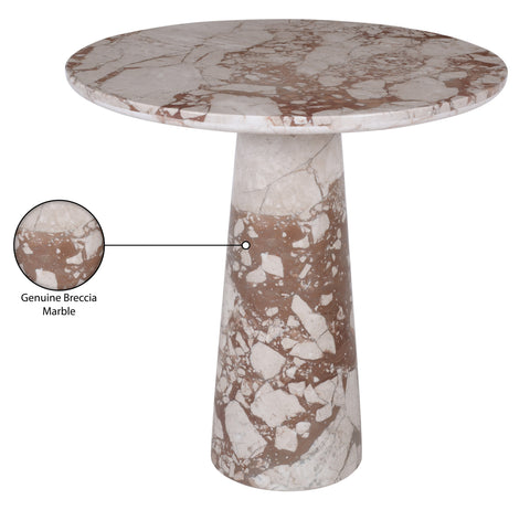 Celeste 30" Breccia Genuine Marble Bistro Dining Table, 1 Piece