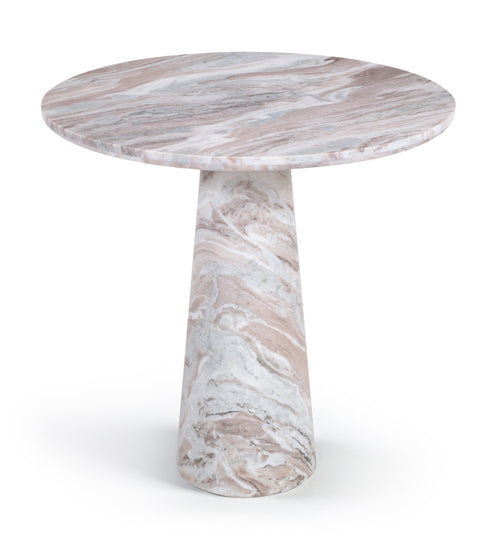 Celeste 30" Brown Genuine Marble Bistro Dining Table, 1 Piece