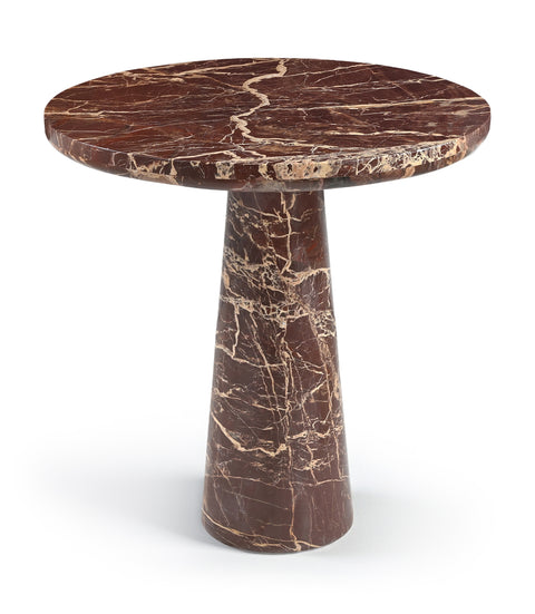 Celeste 30" Cherry Genuine Marble Bistro Dining Table, 1 Piece