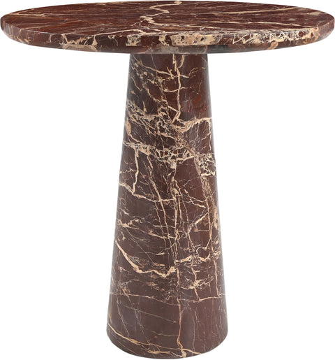 Celeste 30" Cherry Genuine Marble Bistro Dining Table, 1 Piece
