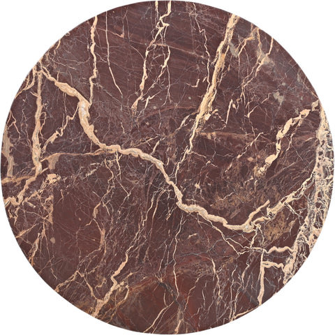 Celeste 30" Cherry Genuine Marble Bistro Dining Table, 1 Piece