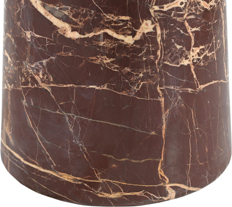 Celeste 30" Cherry Genuine Marble Bistro Dining Table, 1 Piece