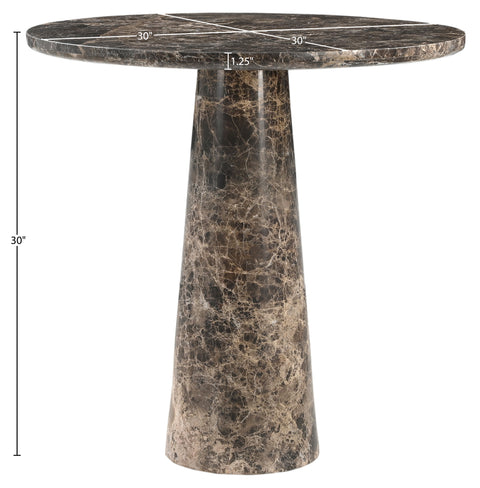Celeste 30" Emperador Genuine Marble Bistro Dining Table, 1 Piece