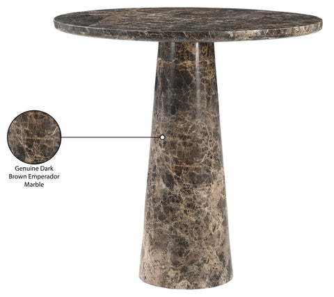 Celeste 30" Emperador Genuine Marble Bistro Dining Table, 1 Piece