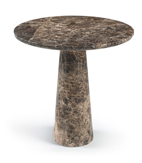 Celeste 30" Emperador Genuine Marble Bistro Dining Table, 1 Piece