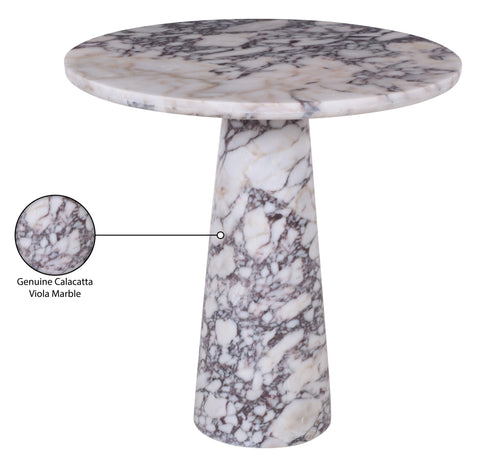 Celeste 30" Viola Genuine Marble Bistro Dining Table, 1 Piece