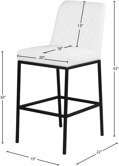 Naples White Faux Leather Stool C