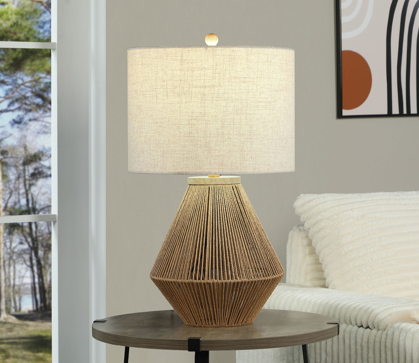 annetta drum shade handwoven rope table lamp natural