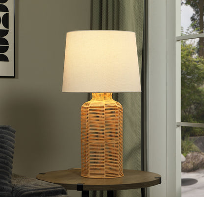Topher Empire Shade Handwoven Rattan Table Lamp Natural