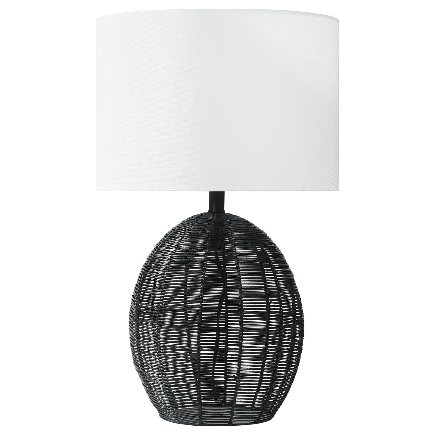 pamela drum shade handwoven rattan table lamp black