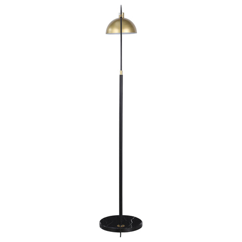 Thermosolis 74-inch Arched Dome Shade Metal Floor Lamp BlackGold