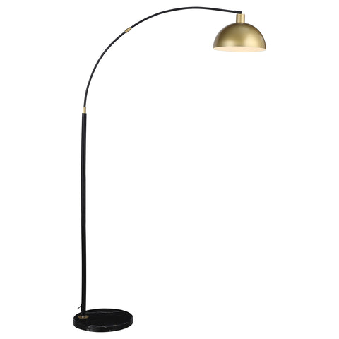 Thermosolis 74-inch Arched Dome Shade Metal Floor Lamp BlackGold
