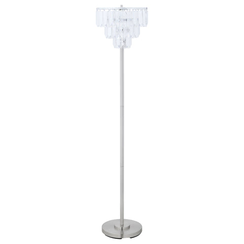 Gervase 61-inch Hanging Crystal Metal Floor Lamp ChromeChrome