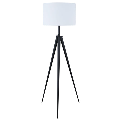 Calecita 60-inch Drum Shade Metal Tripod Floor Lamp BlackBlack