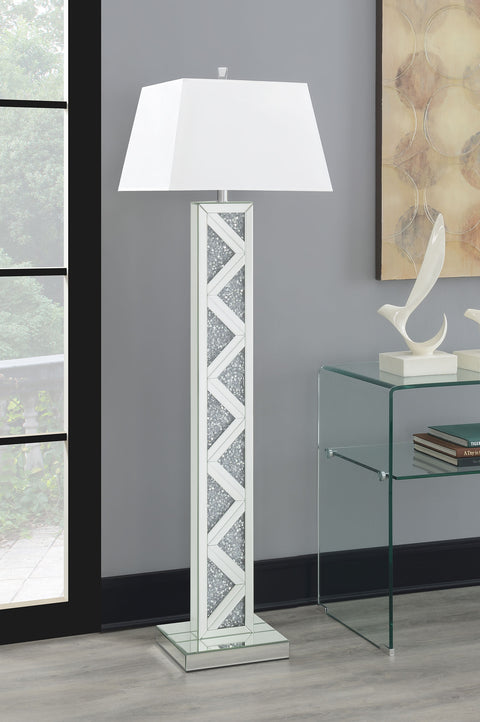 Donald 65-inch Empire Mirrored Acrylic Floor Lamp SilverMirror