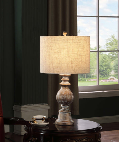 Hollis 28-inch Drum Shade Urn Table Lamp Antique GoldDistressed Gold