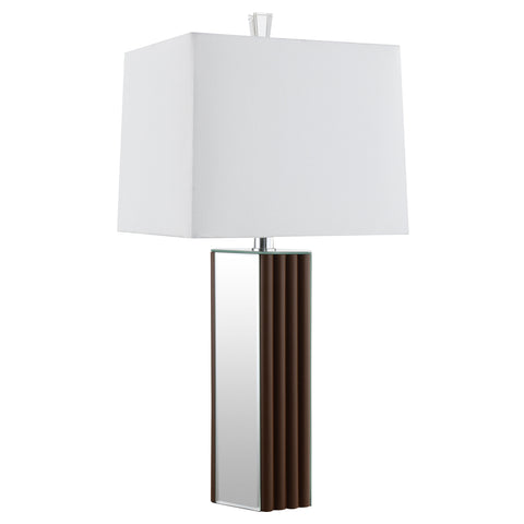 Derion 30-inch Square Tapered Mirrored Table Lamp BrownBrown
