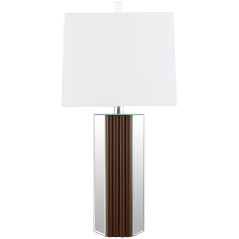 Derion 30-inch Square Tapered Mirrored Table Lamp BrownBrown