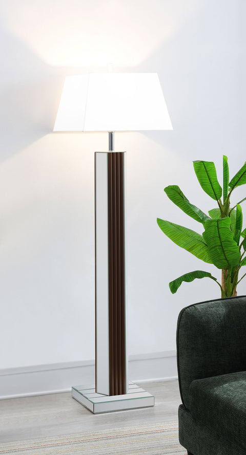 Derion 67-inch Square Tapered Mirrored Floor Lamp BrownBrown
