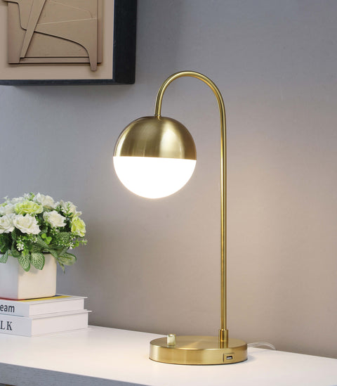 Malone 21-inch Spherical Arched Bedside Table Lamp GoldGold