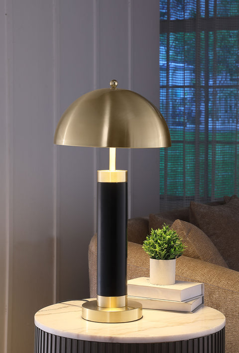 Gabriel 28-inch Dome Shade Pillar Table Lamp Black (Set of 2)Black