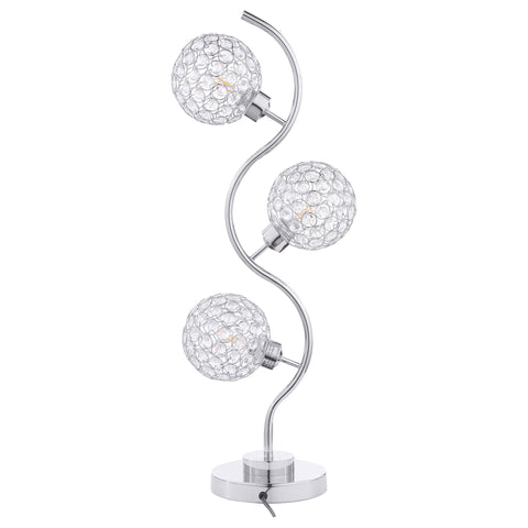 Wiley 33-inch 3-light Curvy Metal Table Lamp SilverChrome