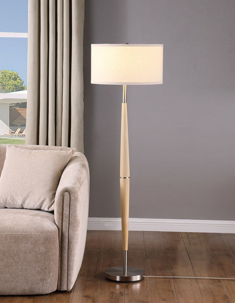 Elfman 58-inch Drum Shade Tapered Floor Lamp NaturalWhite
