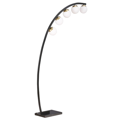 Kinney 78-inch Spherical 5-light Arc Metal Floor Lamp BlackWhite