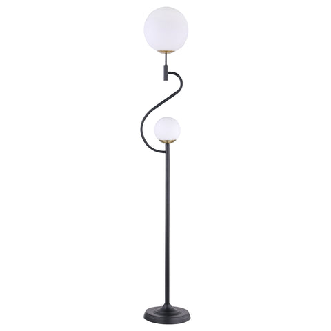 Ventura 69-inch Dual Spherical Bulb Metal Floor Lamp BlackWhite