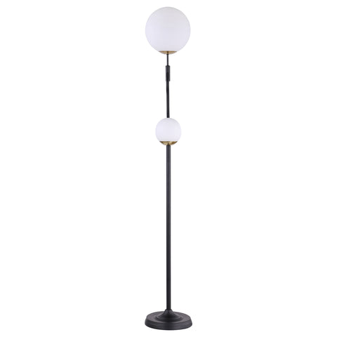 Ventura 69-inch Dual Spherical Bulb Metal Floor Lamp BlackWhite