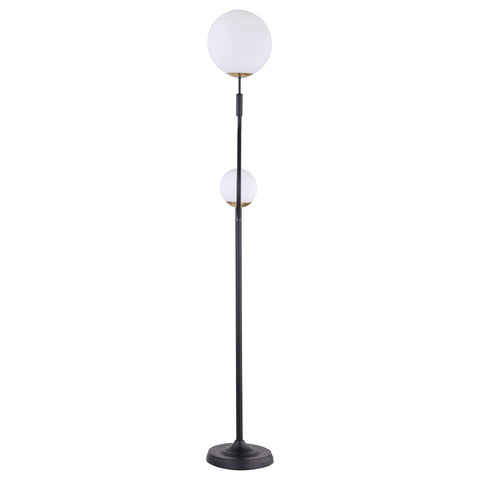 Ventura 69-inch Dual Spherical Bulb Metal Floor Lamp BlackWhite