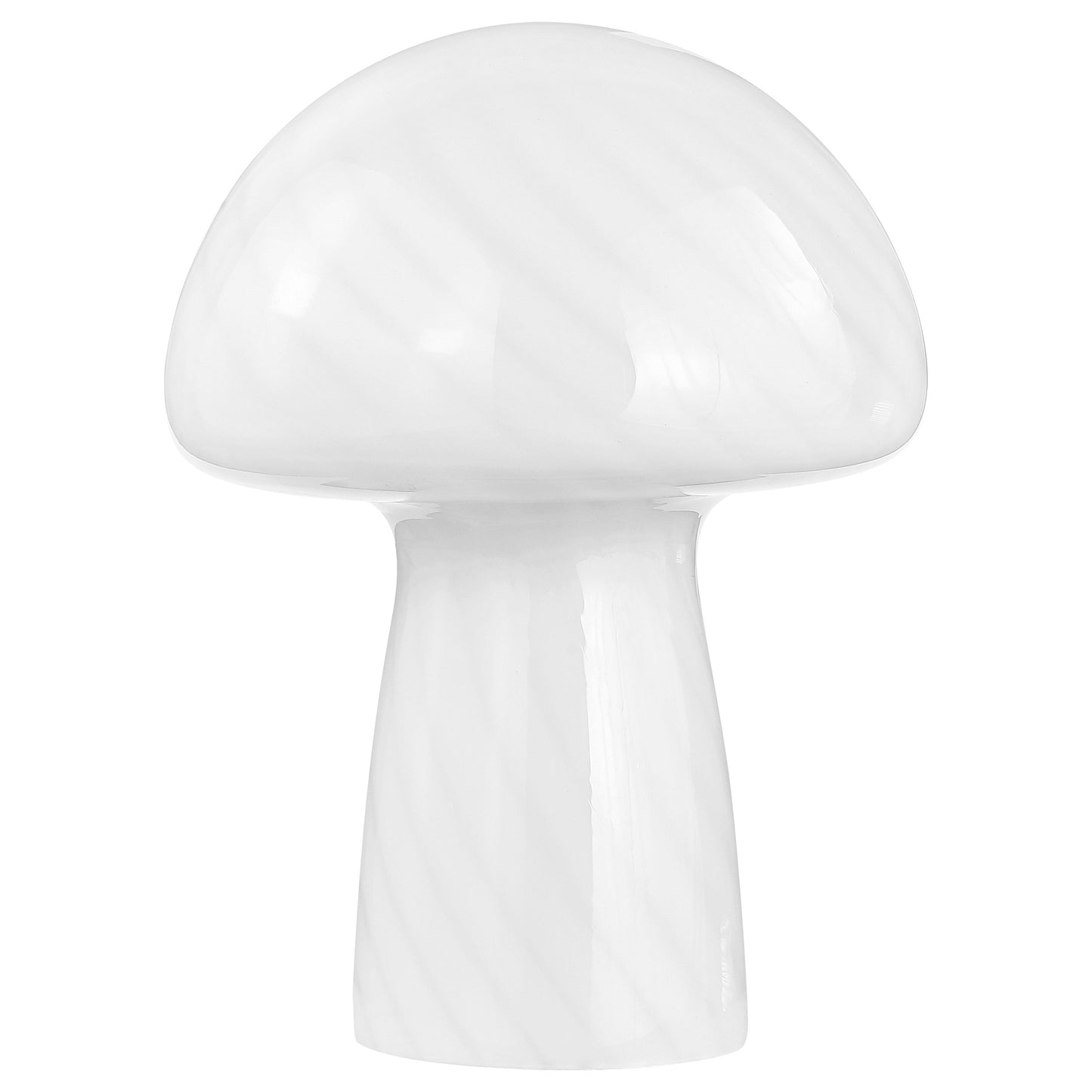 pinciotti mushroom shaped glass bedside table lamp white
