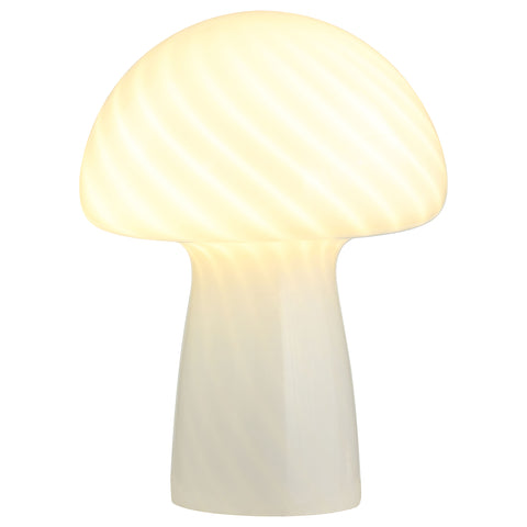 Pinciotti Mushroom Shaped Glass Bedside Table Lamp White