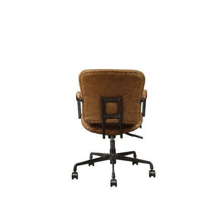 Kavi Office Chair, Coffee Top Grain Leather