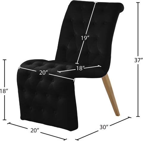 Spherical Black Velvet Dining Chair C