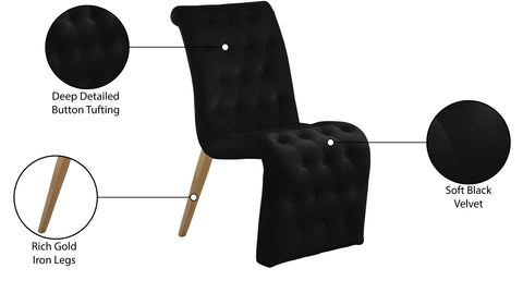 Spherical Black Velvet Dining Chair C