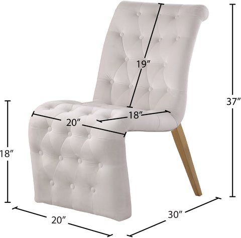 Spherical Cream Velvet Dining Chair C