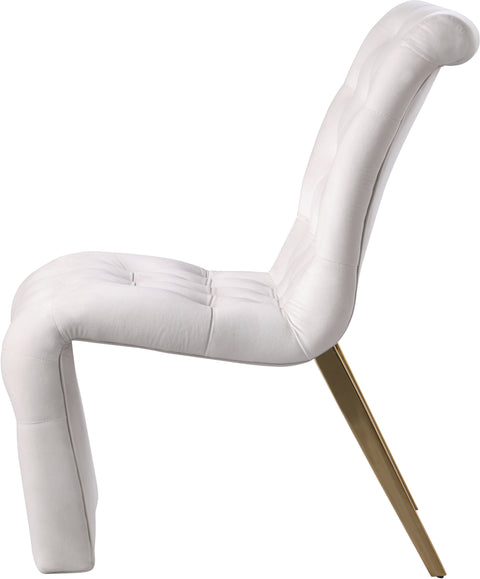 Spherical Cream Velvet Dining Chair C