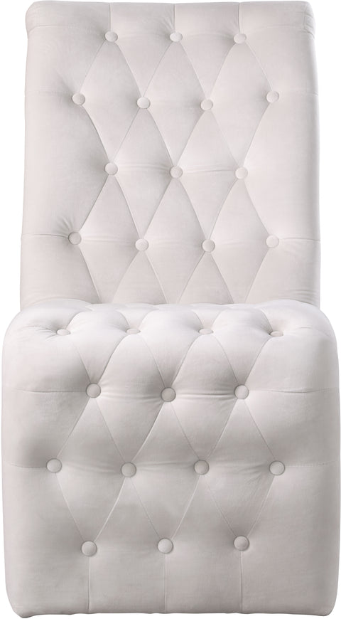 Spherical Cream Velvet Dining Chair C